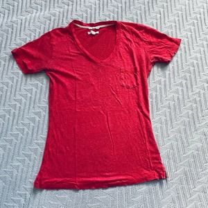 Project Brand coral linen short sleeve tee